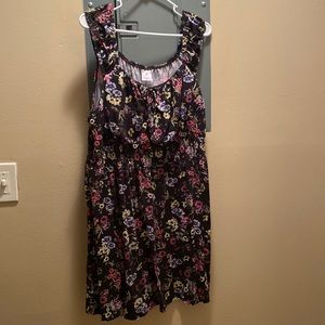 Pink & Black mini dress with elastic waist. NWOT.